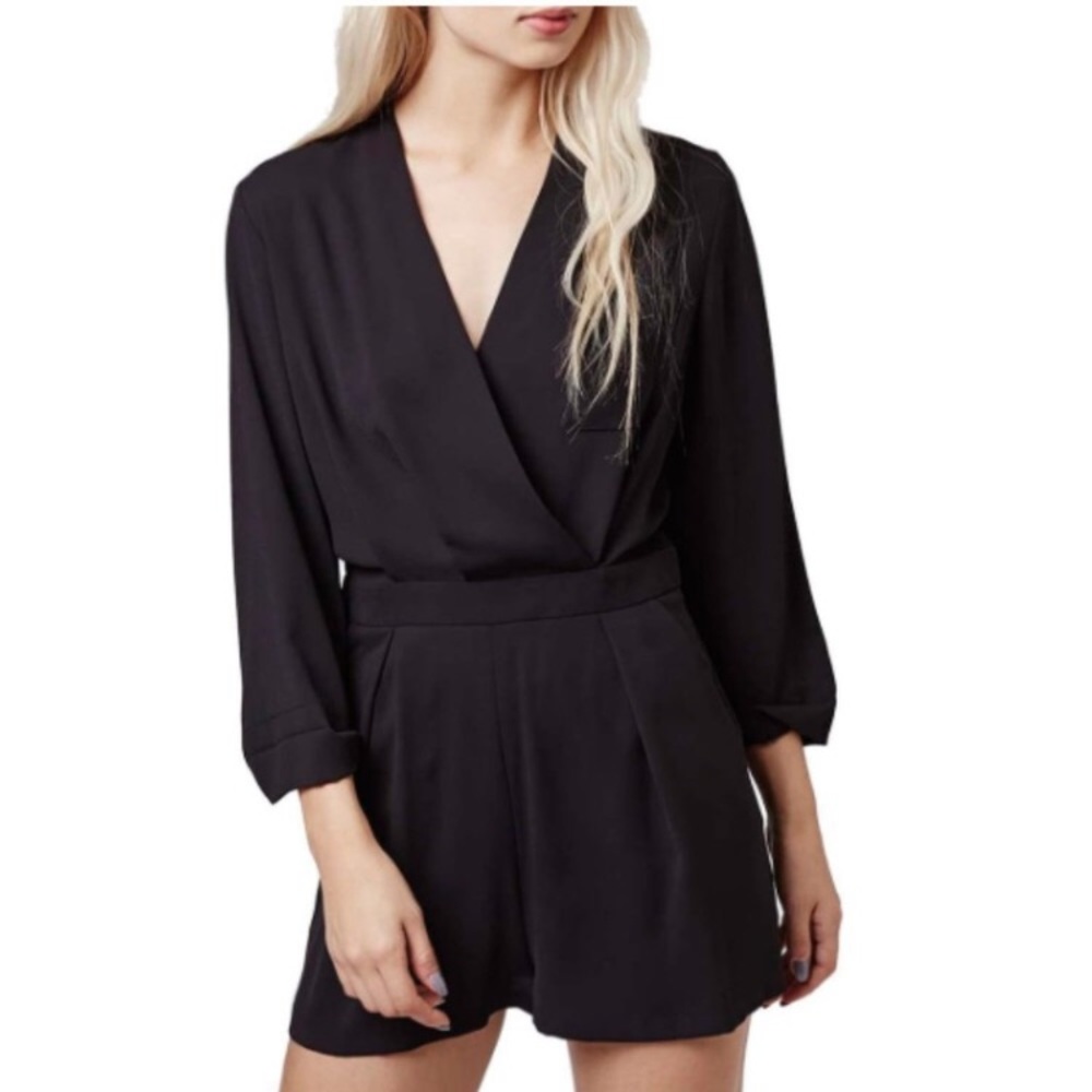 Never Worn TopShop Black Long Sleeve Romper